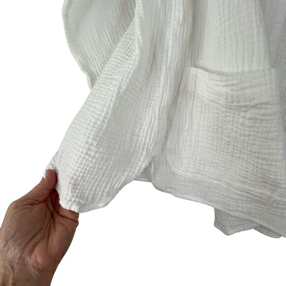 Jones & Co Jones New York White Gauzy Blouse Women's Medium Boho Minimalist - Picture 5 of 12